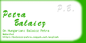 petra balaicz business card